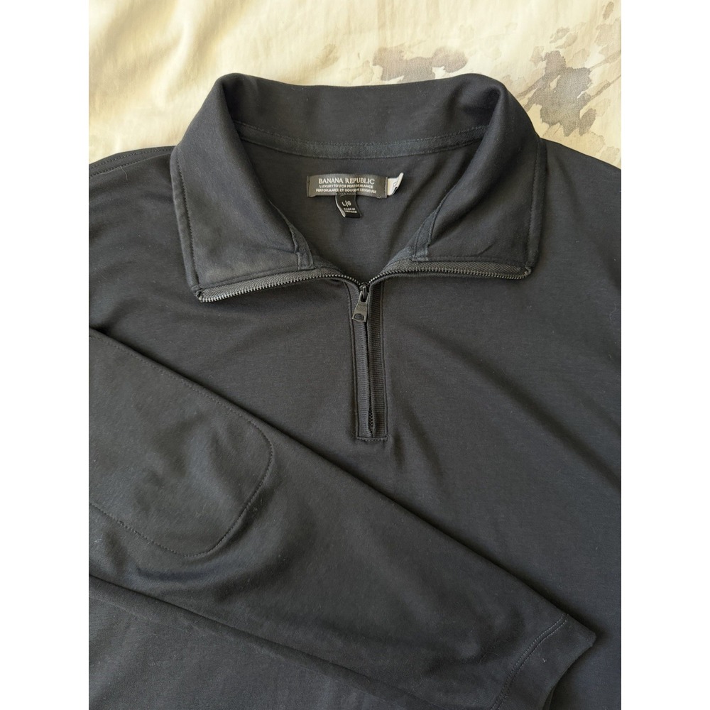 Banana Republic Pull Over Quarter Zip Layer Sweater Shirt Performance 100 Cotton